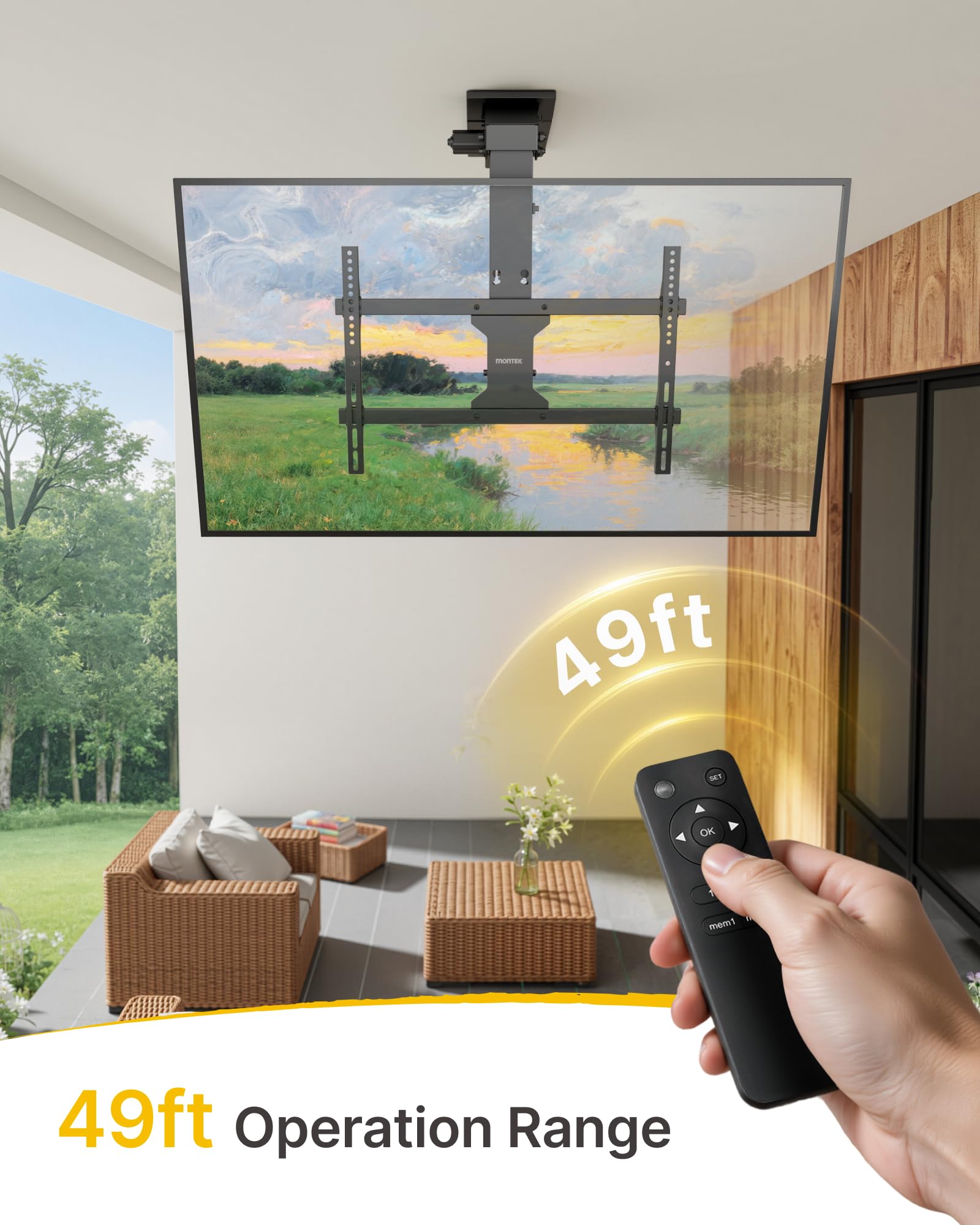 monTEK Electric Ceiling TV Mount