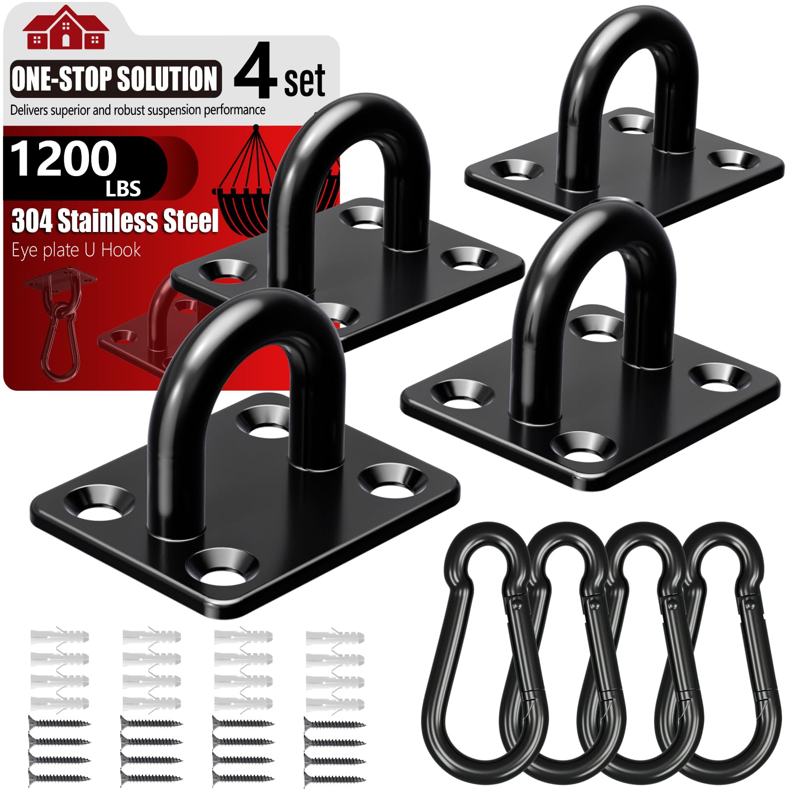 Stainless Steel Ceiling Hook Set 8PCS
