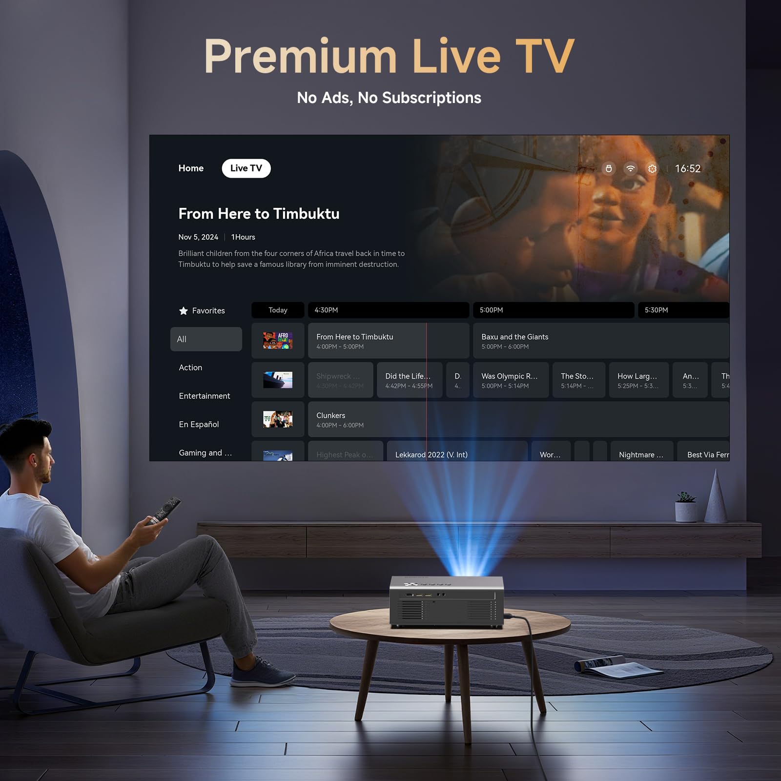 Smart WiFi Bluetooth Projector GC357C Lite