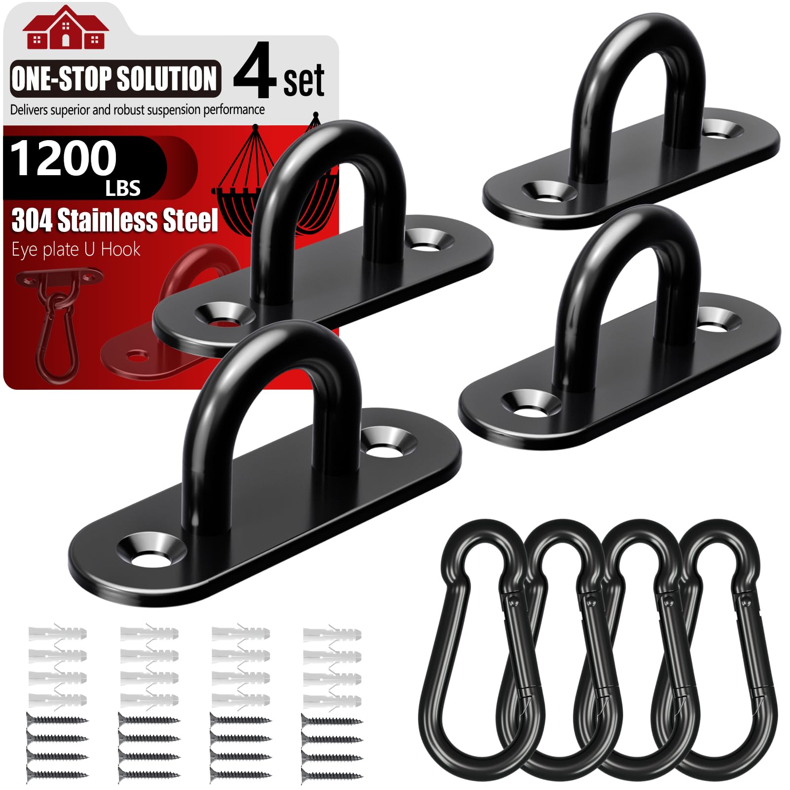 Stainless Steel Ceiling Hook Set 8PCS
