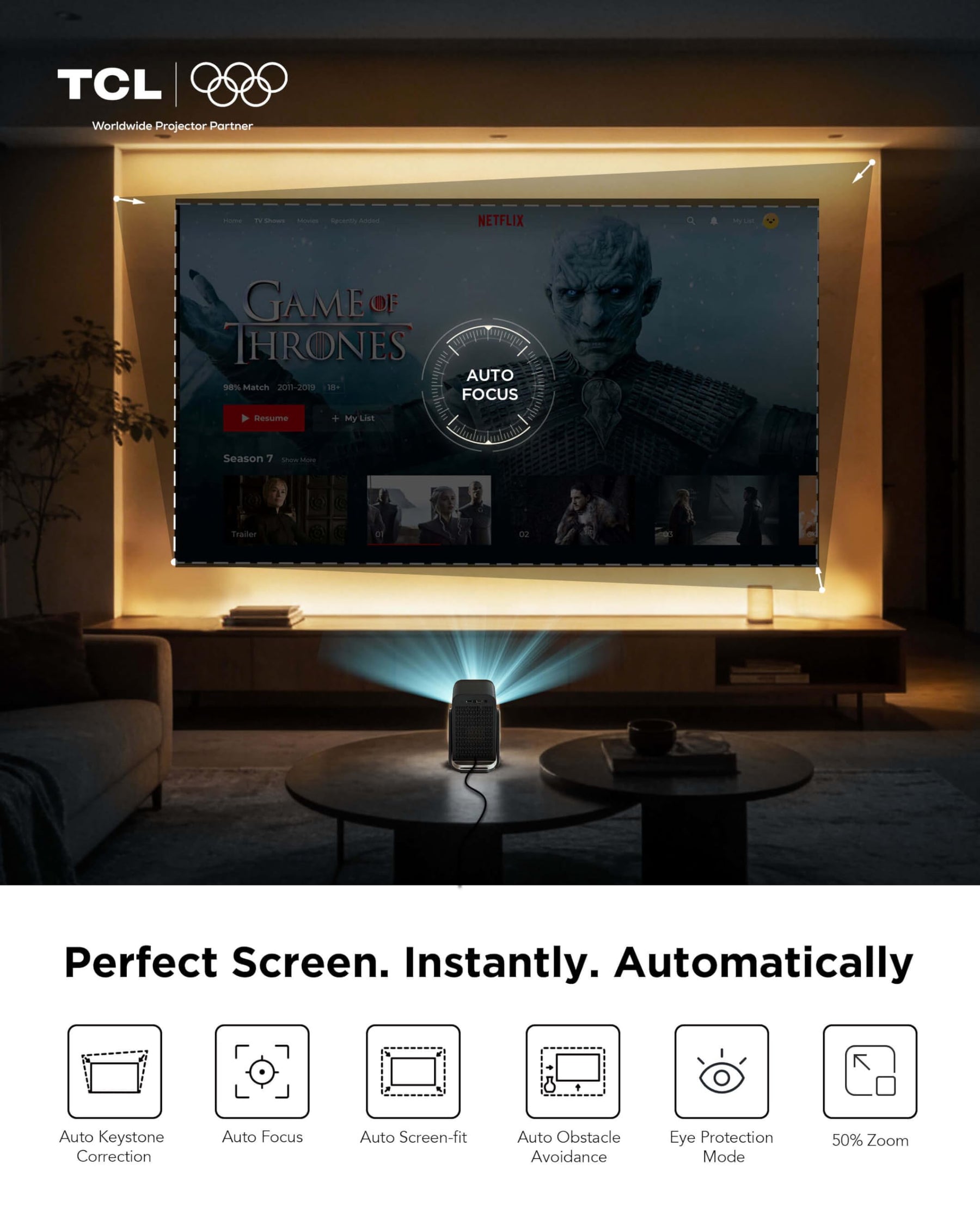 Smart Projector 1080P 4K WiFi Bluetooth
