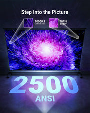 4K Smart Projector 2500 ANSI WiFi Bluetooth