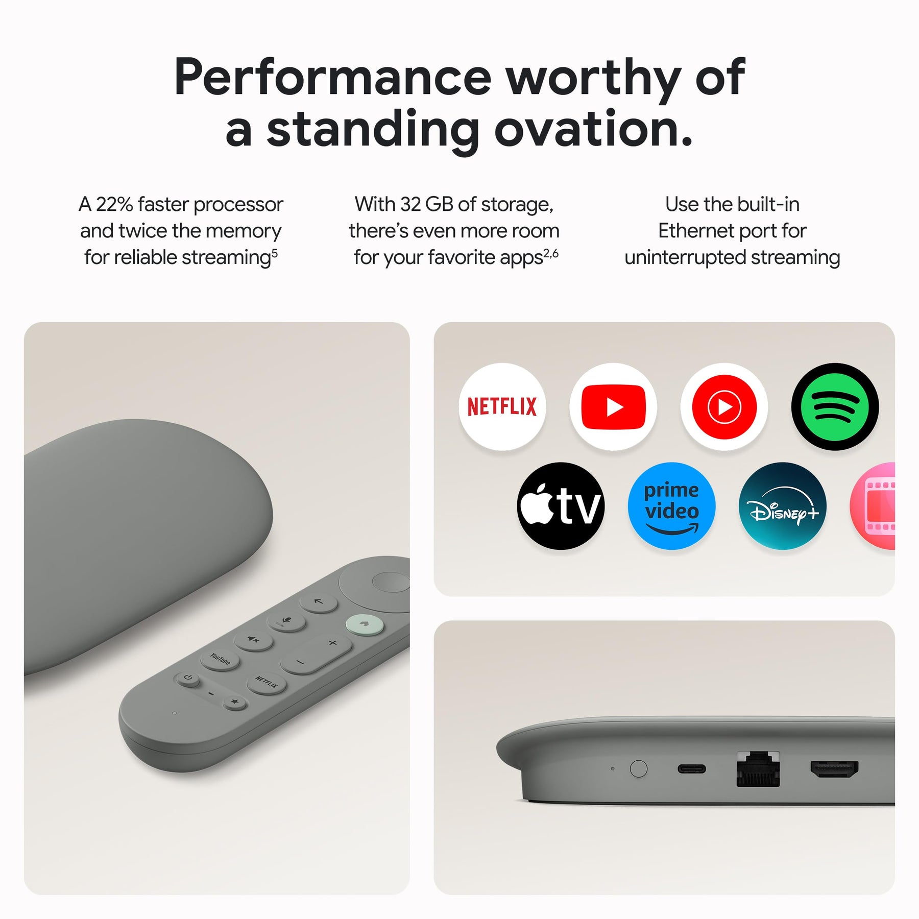 4K Google TV Streaming Device 32GB Storage