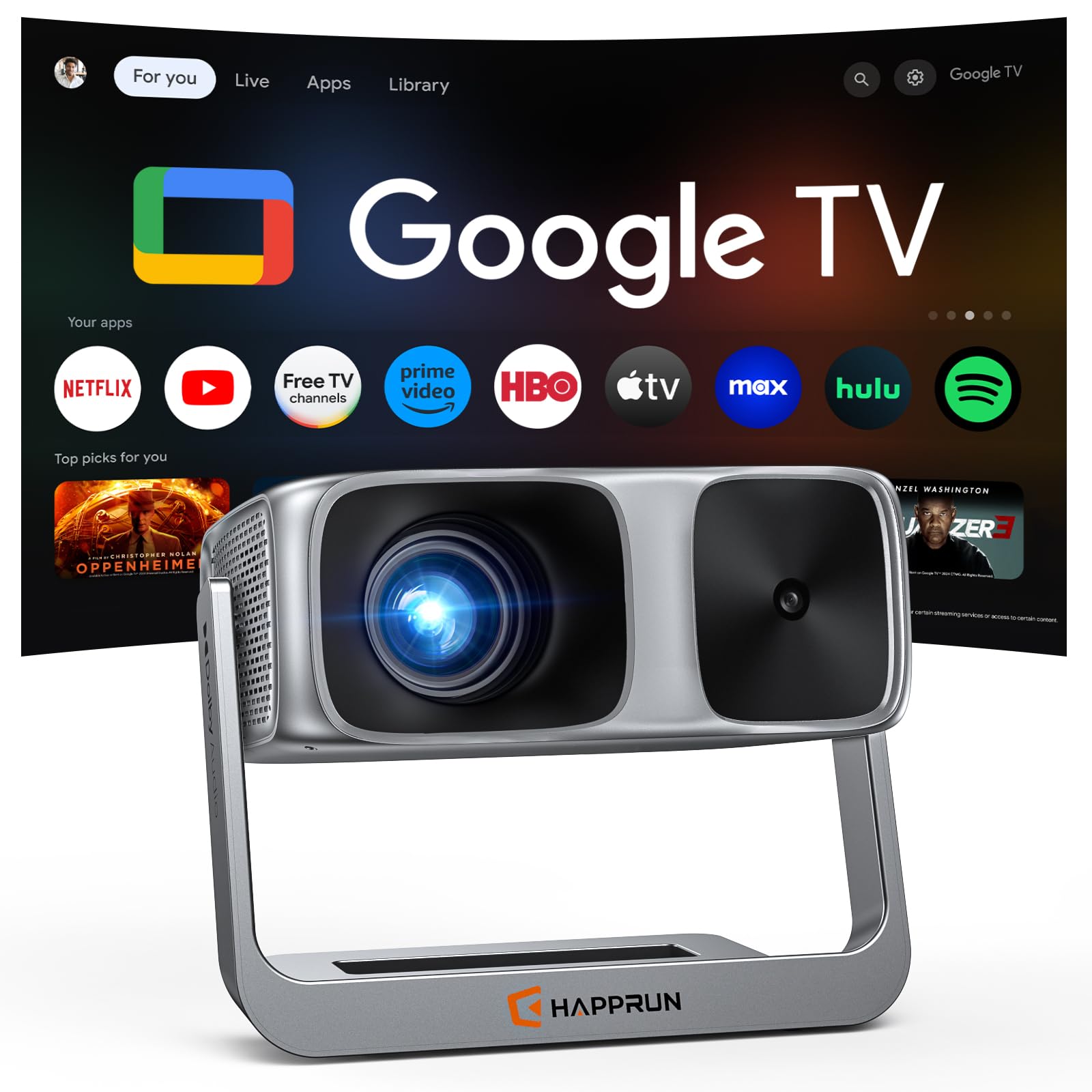 4K Smart Projector 2000 ANSI WiFi Bluetooth