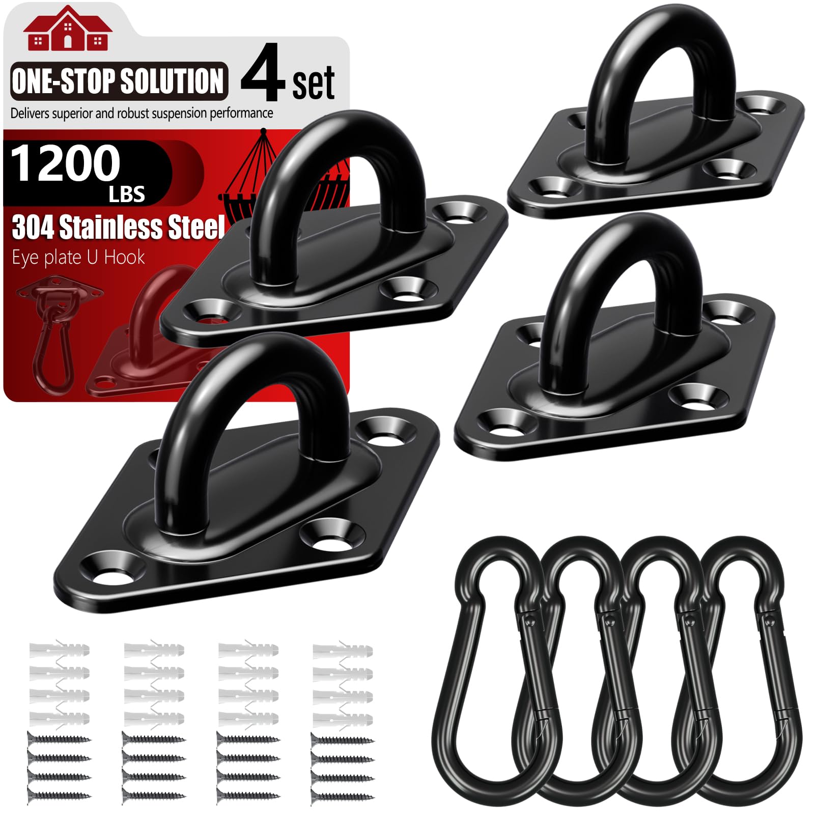 Stainless Steel Ceiling Hook Set 8PCS