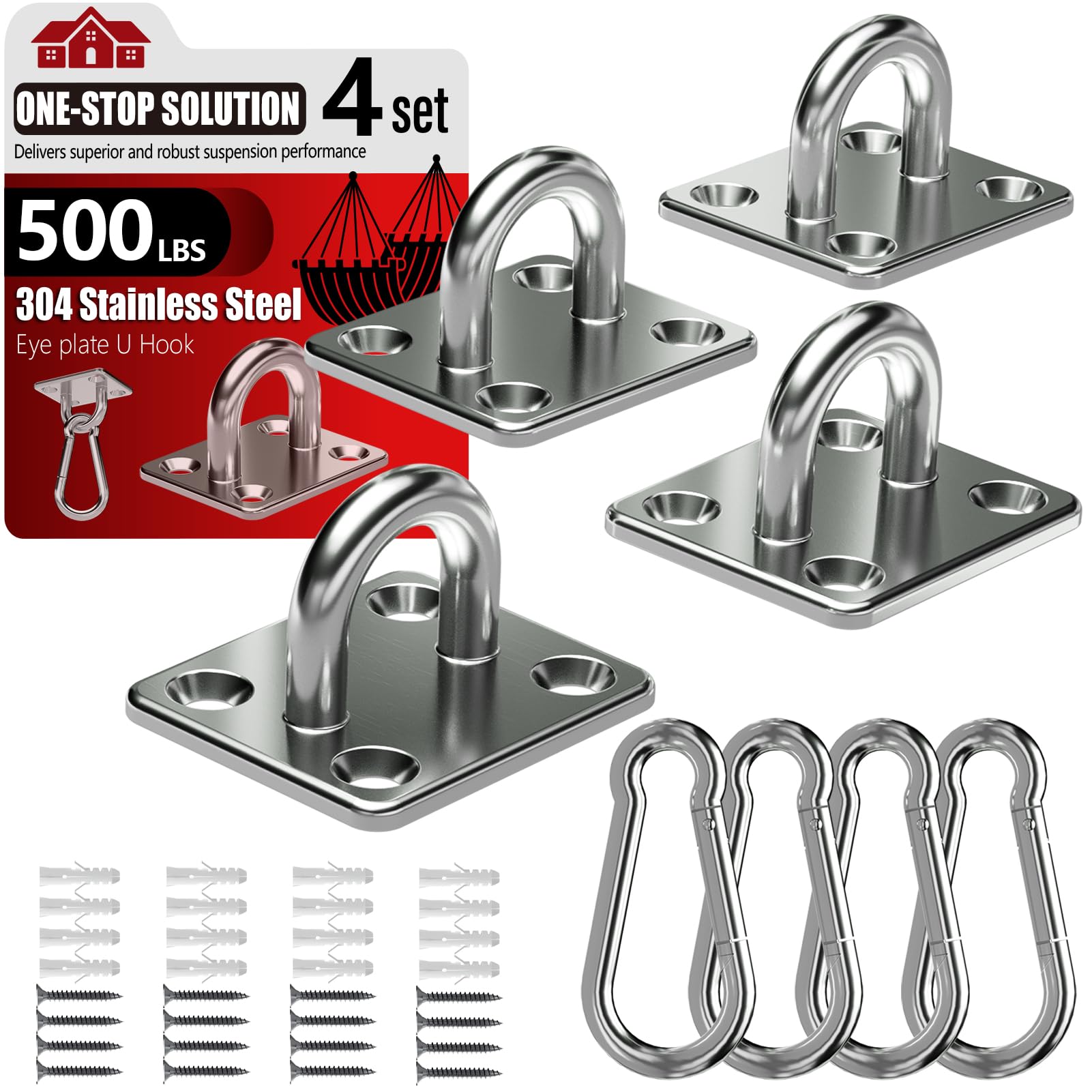 Stainless Steel Ceiling Hook Set 8PCS