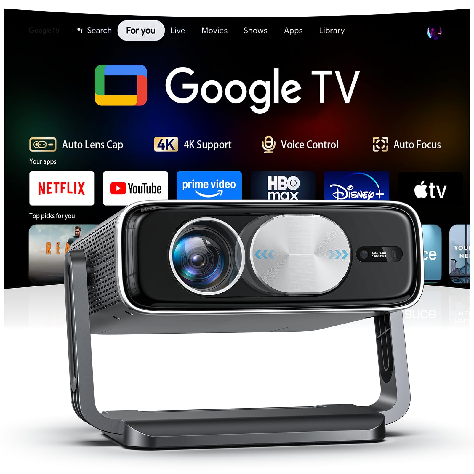 4K Smart Projector 2500 ANSI WiFi Bluetooth
