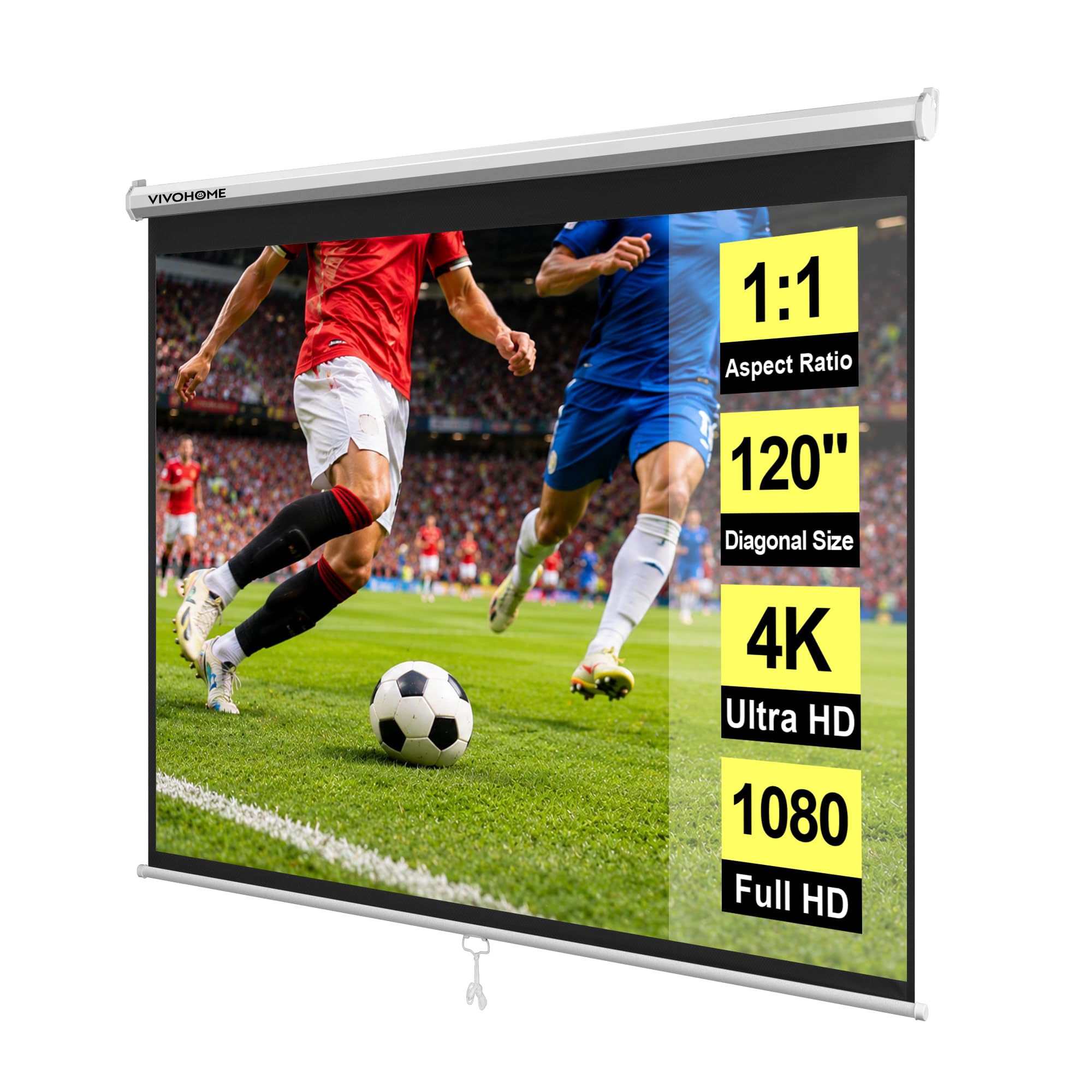 Manual Pull Down Projector Screen 72–120 Inch