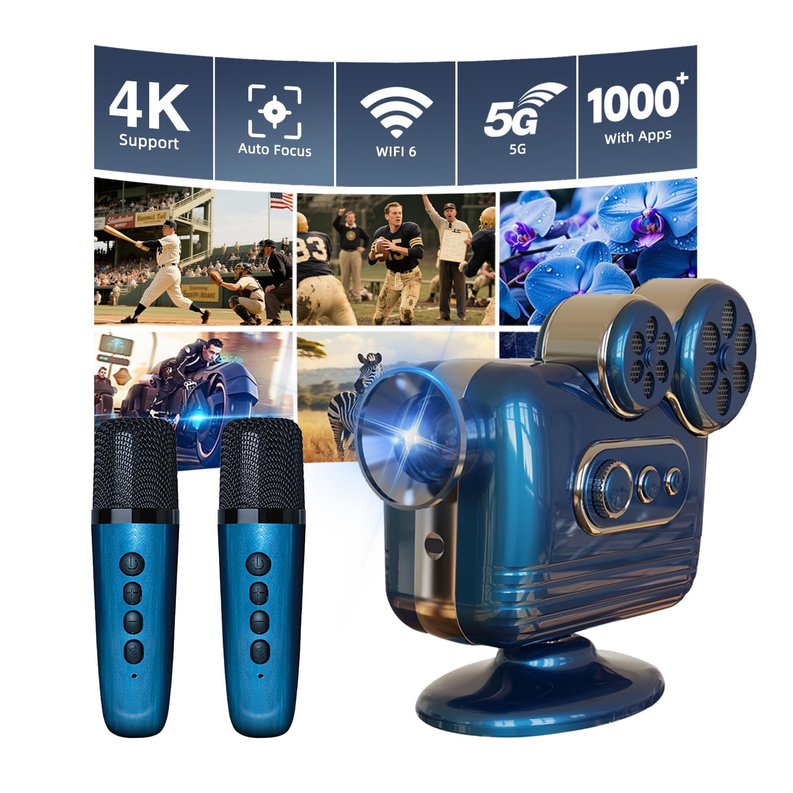 Mini Projector 1080P 4K Support