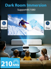 Mini Smart Projector 4K WiFi 6 Bluetooth 5
