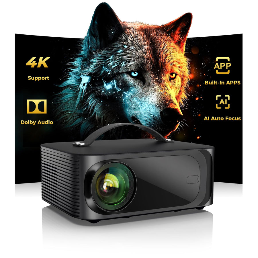 4K Smart Projector WiFi Bluetooth Dolby Audio