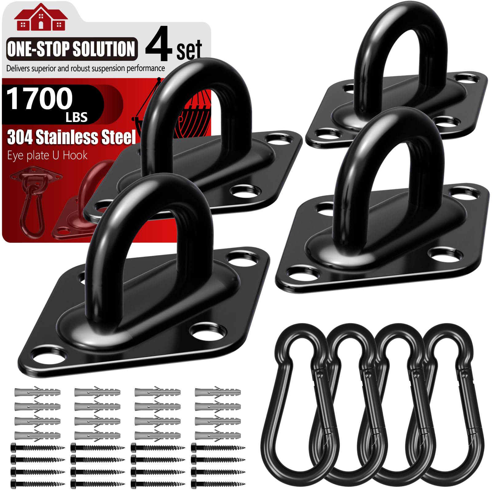 Stainless Steel Ceiling Hook Set 8PCS