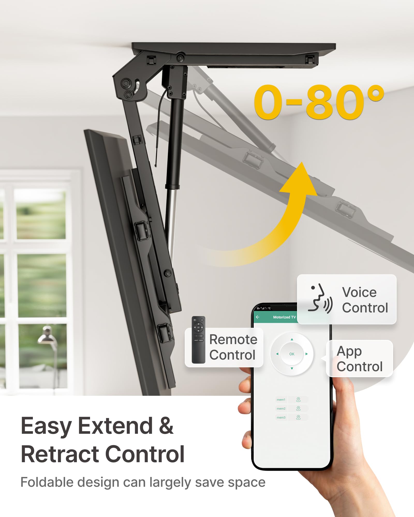 monTEK Electric Ceiling TV Mount