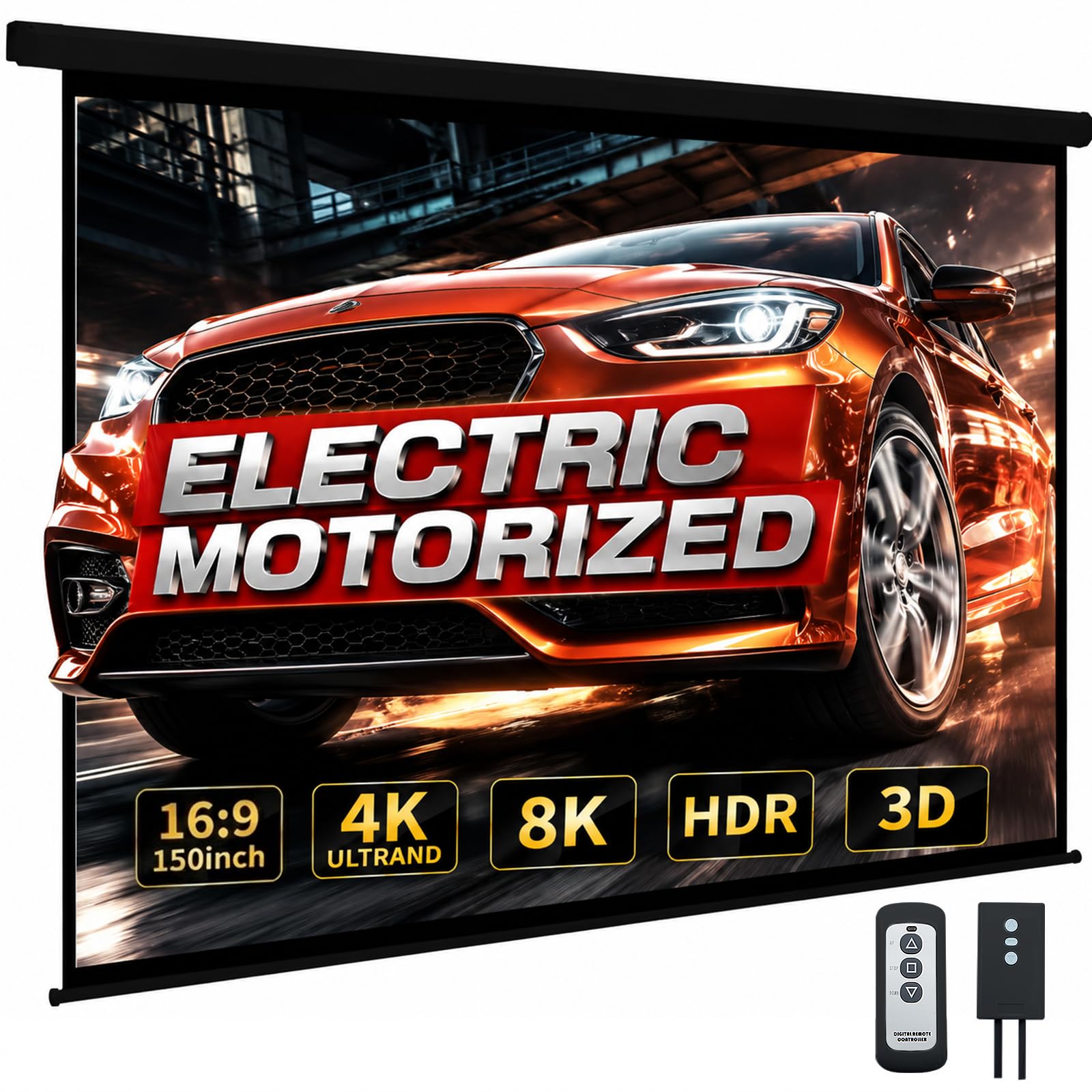 Motorized Projector Screen 4K HD Electric Screen