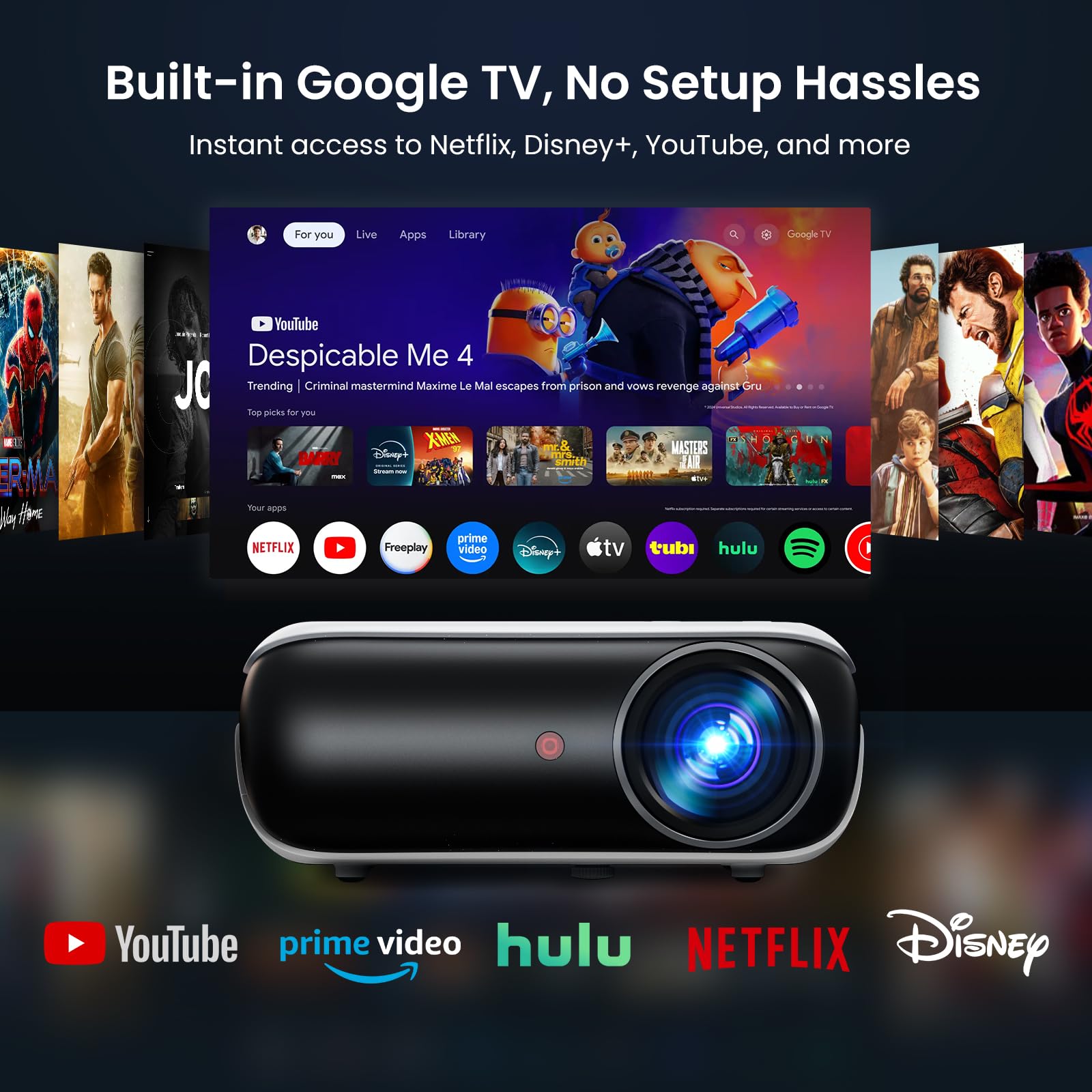 Full HD 1080P Bluetooth Projector
