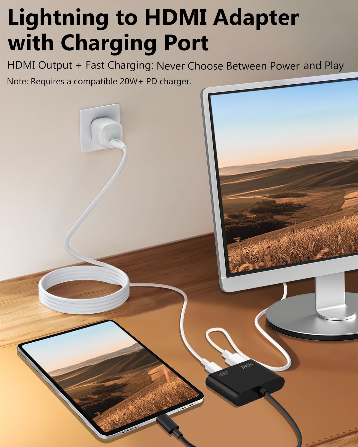 Lightning to HDMI Adapter 1080P AV Cable
