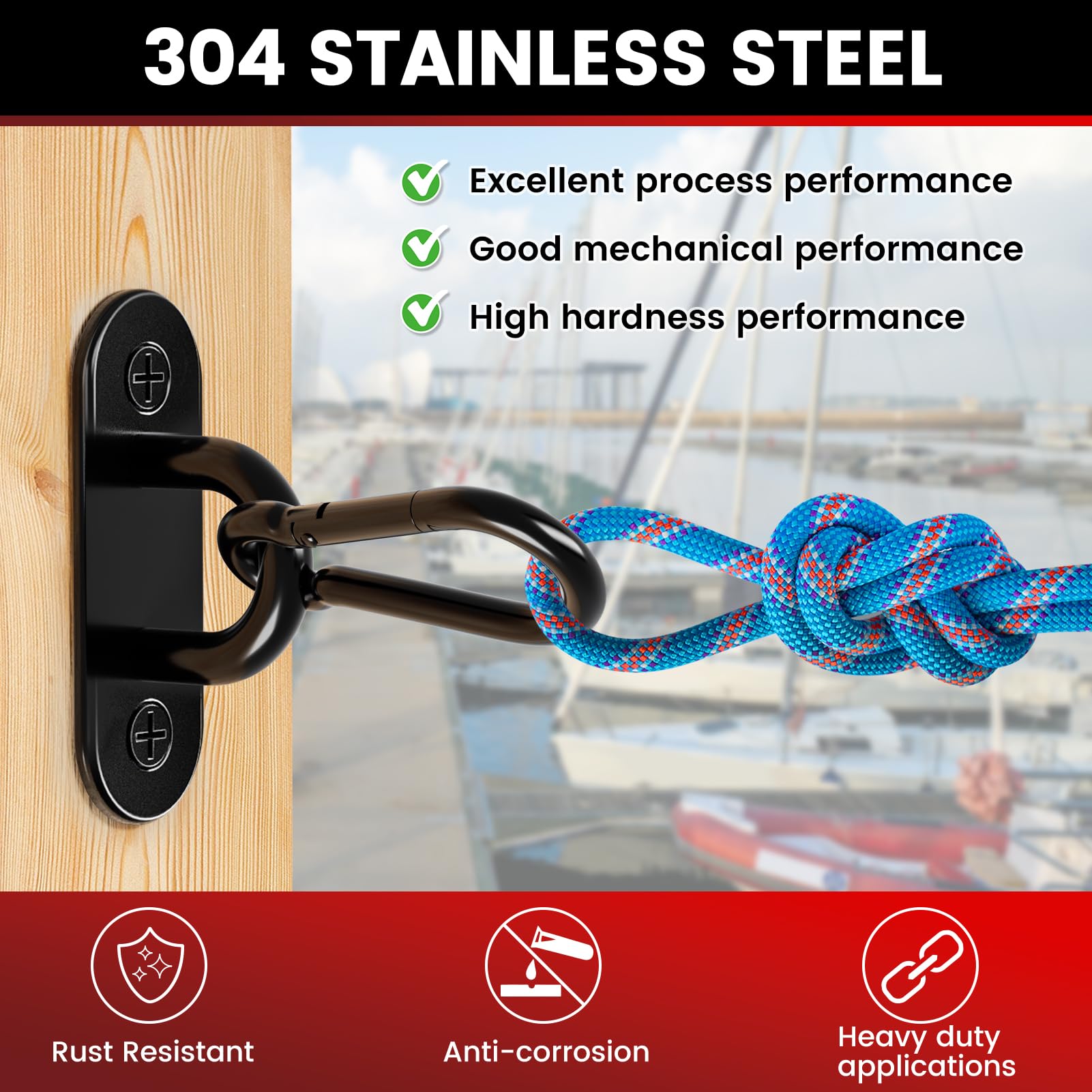 Stainless Steel Ceiling Hook Set 8PCS
