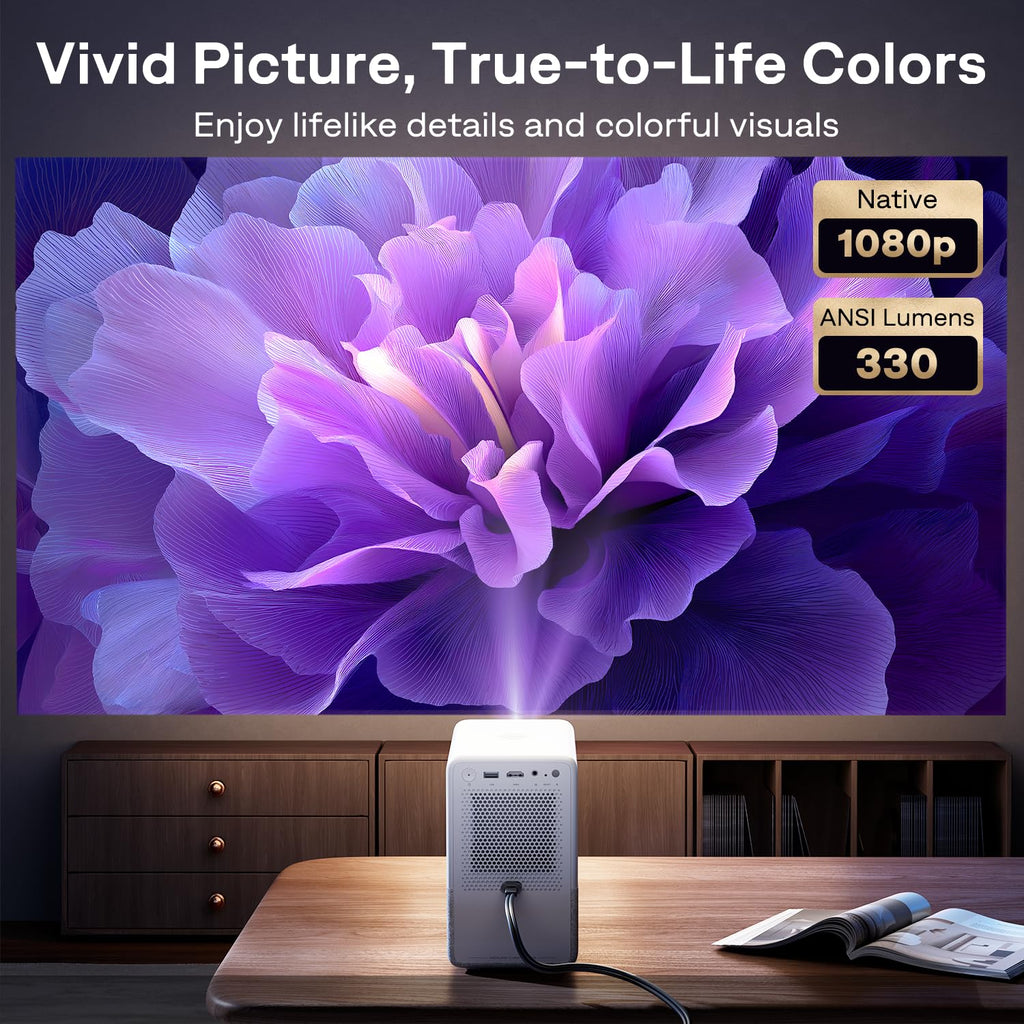 1080P Smart Projector WiFi Bluetooth 4K Support