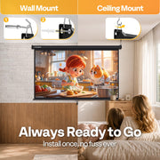 Manual Pull Down Projector Screen 72–120 Inch