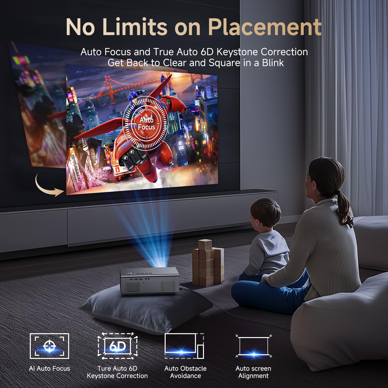 Smart WiFi Bluetooth Projector GC357C Lite