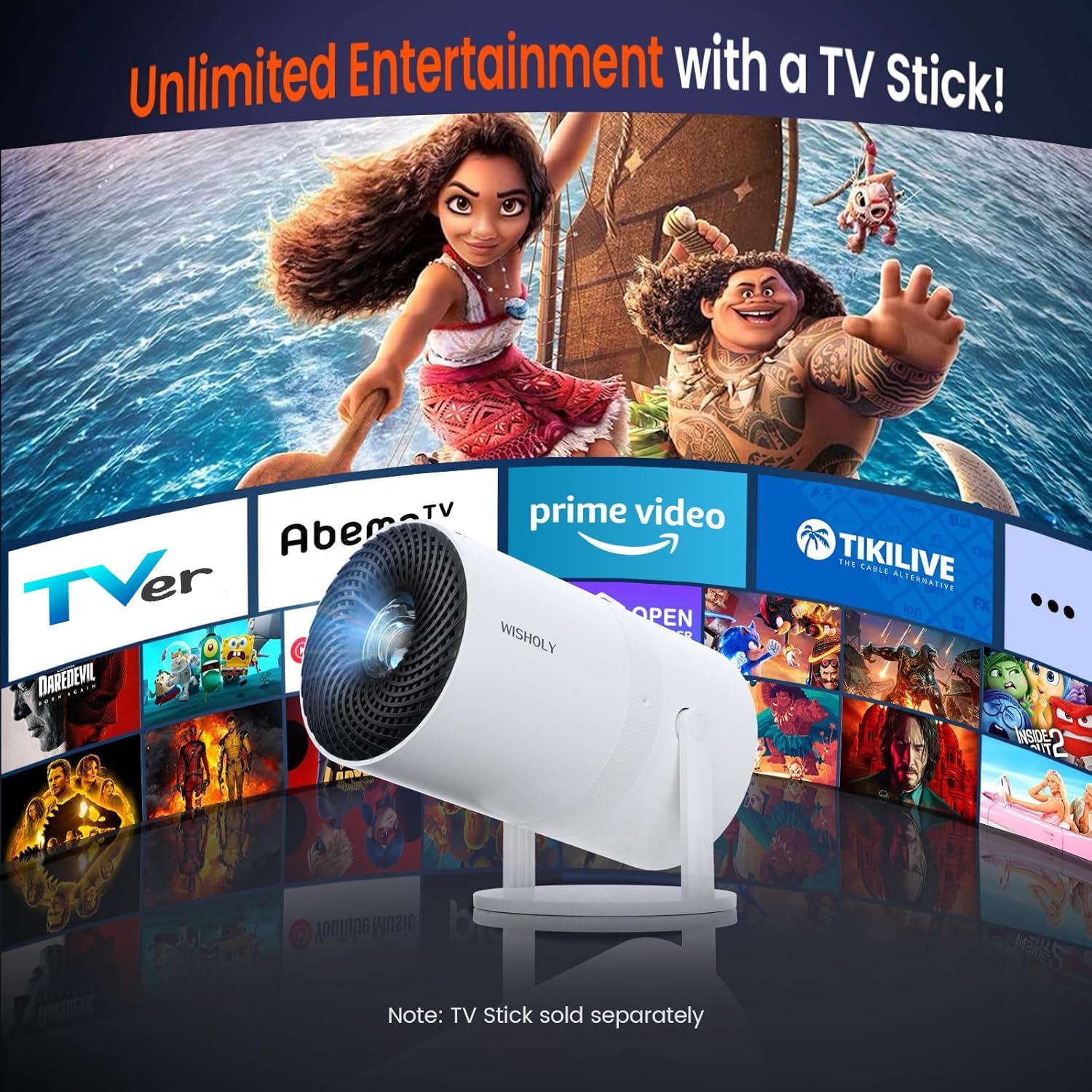 Mini Projector WiFi Bluetooth 1080P HD