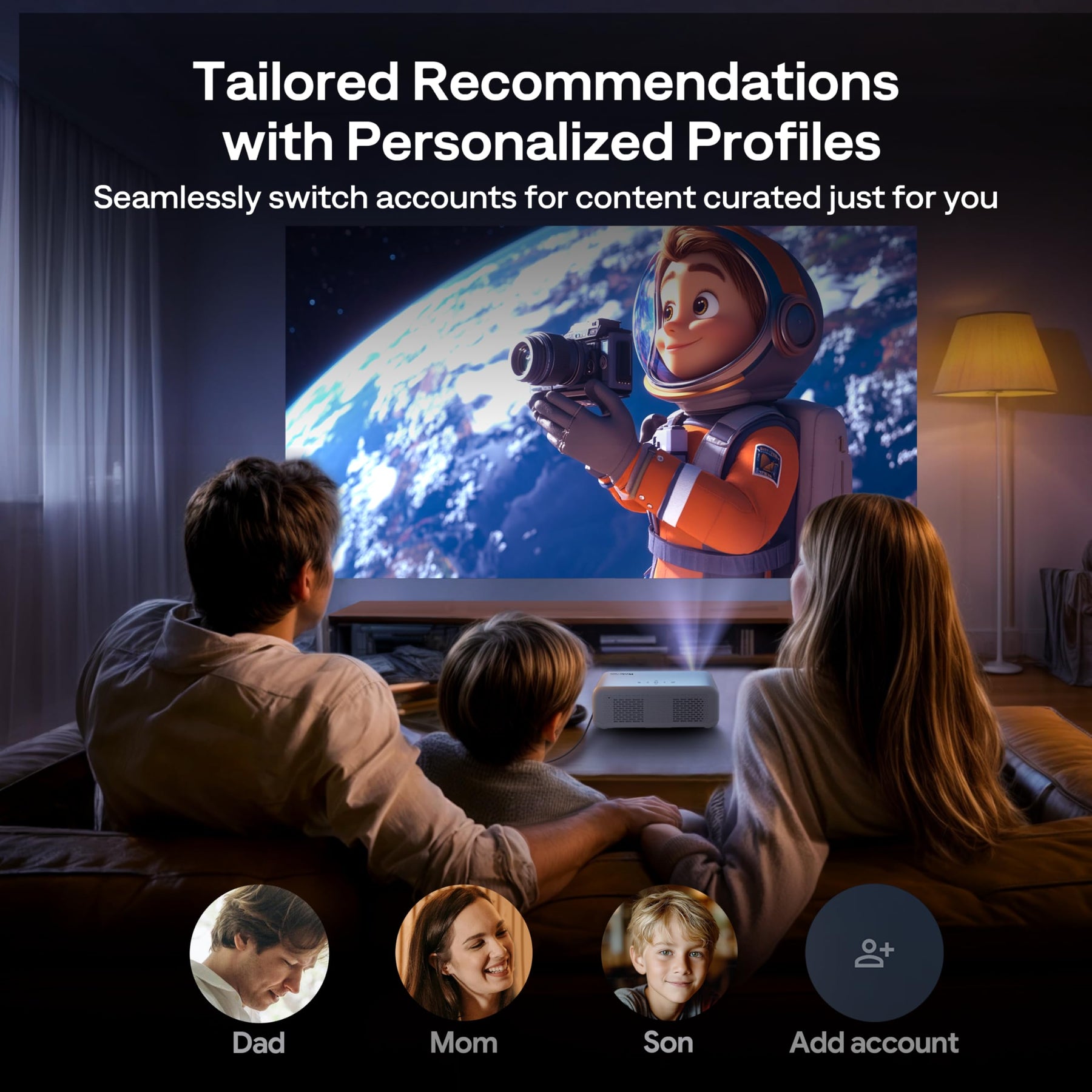 Smart WiFi Bluetooth Projector