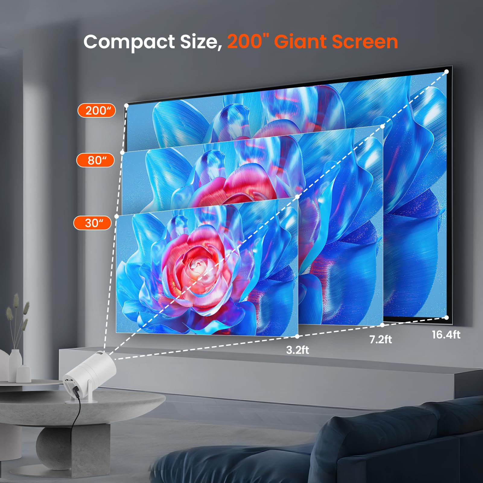 Mini Projector WiFi Bluetooth 1080P HD