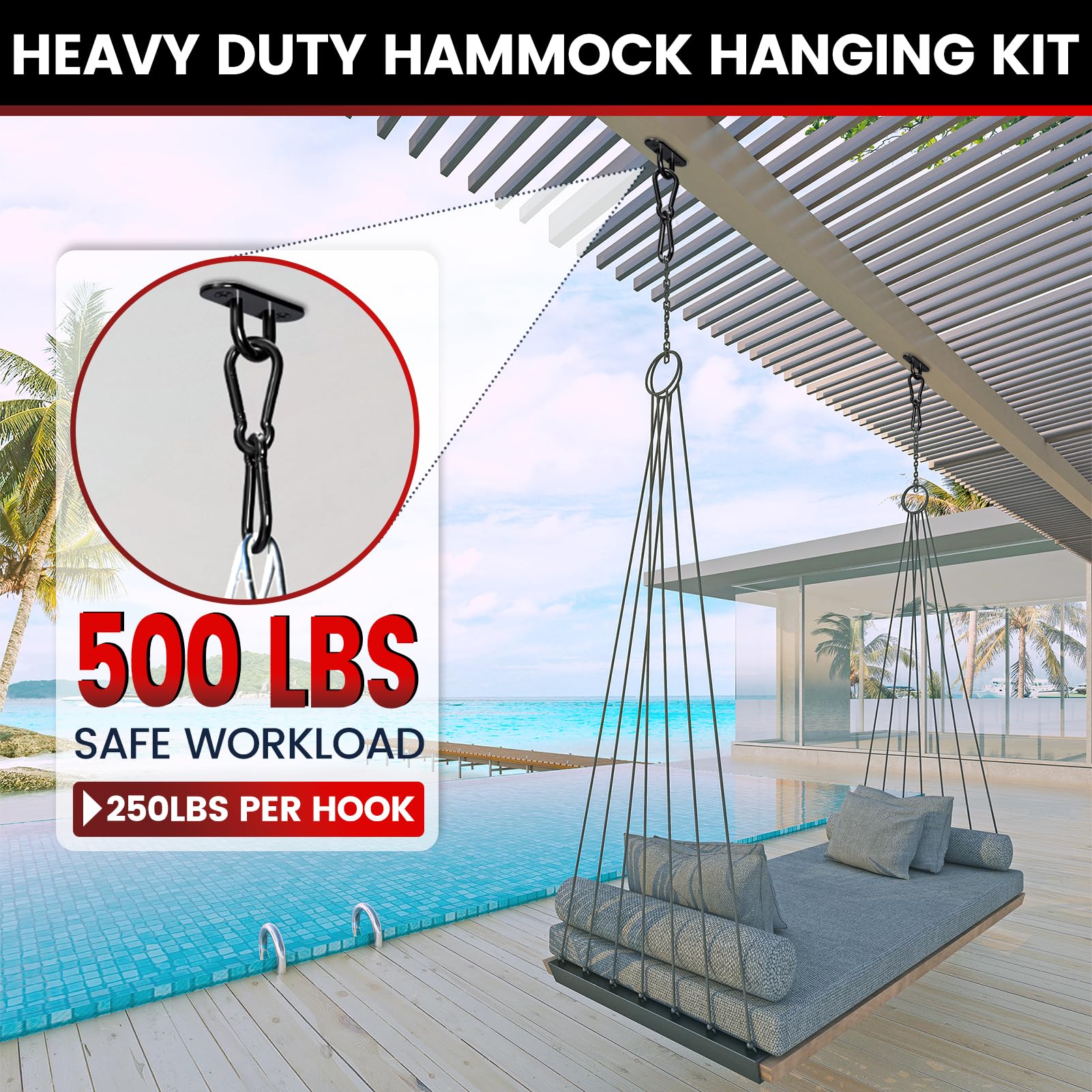 Stainless Steel Ceiling Hook Set 8PCS