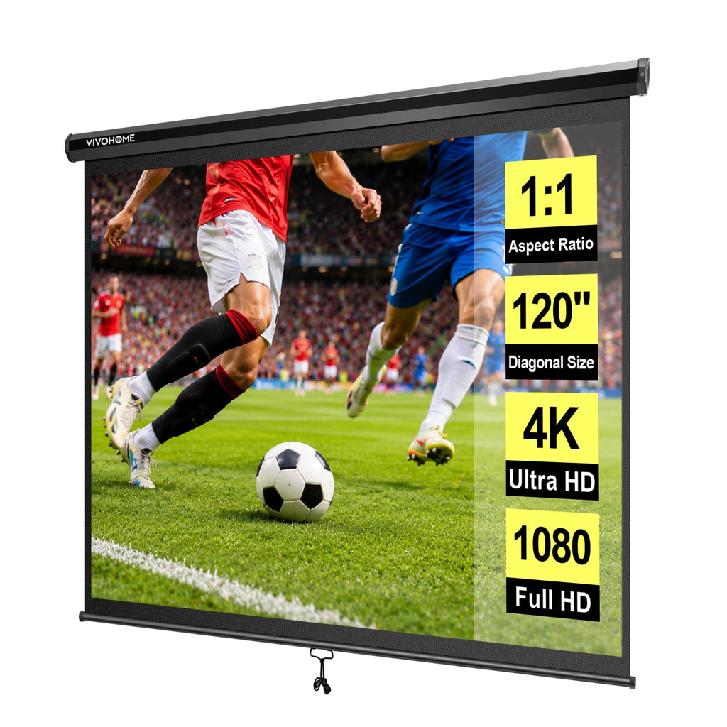 Manual Pull Down Projector Screen 72–120 Inch