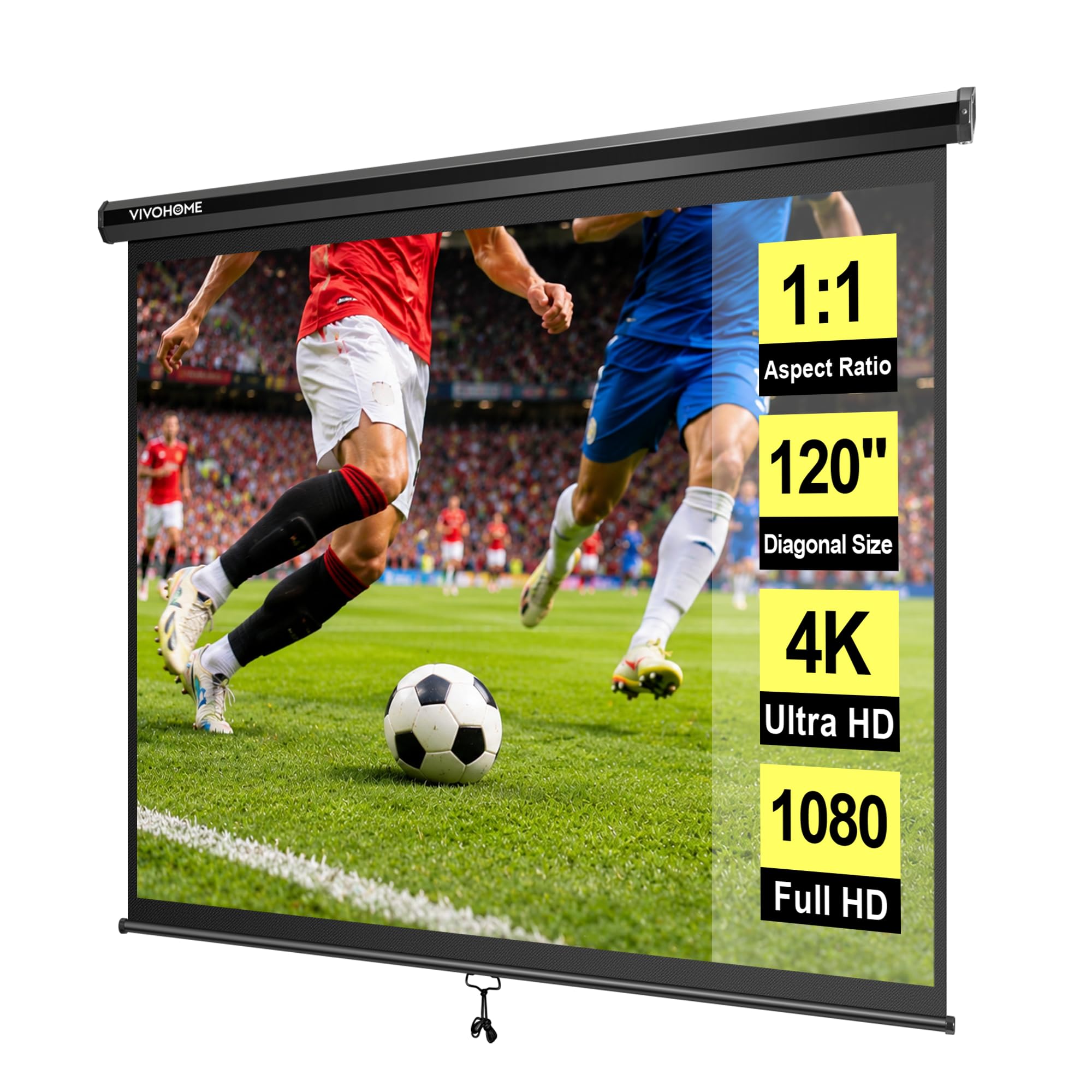Manual Pull Down Projector Screen 72–120 Inch