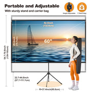 Outdoor Projector Screen with Stand 4K 16:9