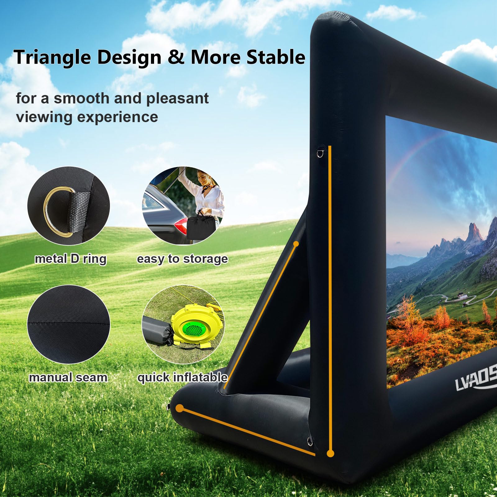 Inflatable Outdoor Projector Screen Front & Rear Projection