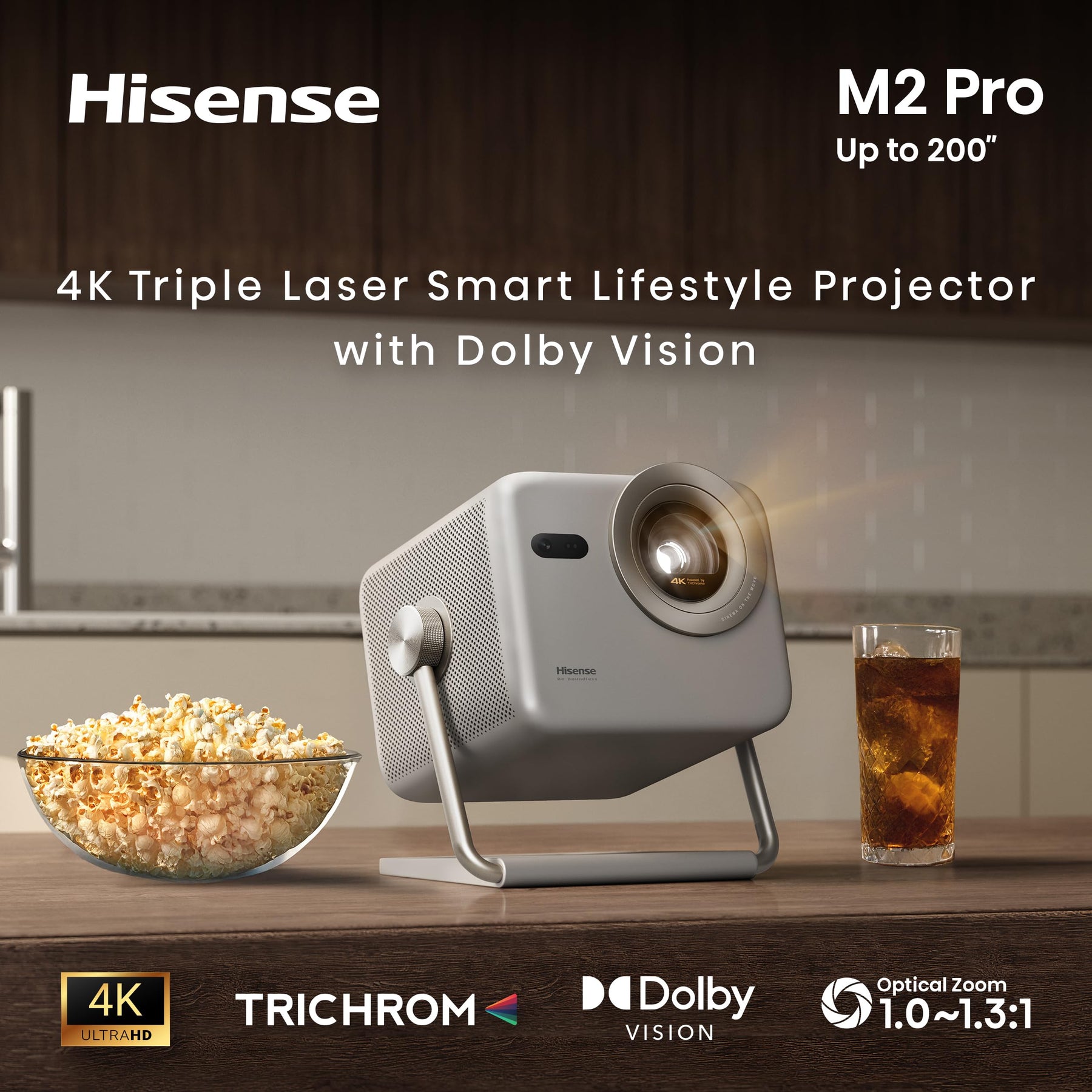 4K Triple Laser Smart Projector 1300 Lumens