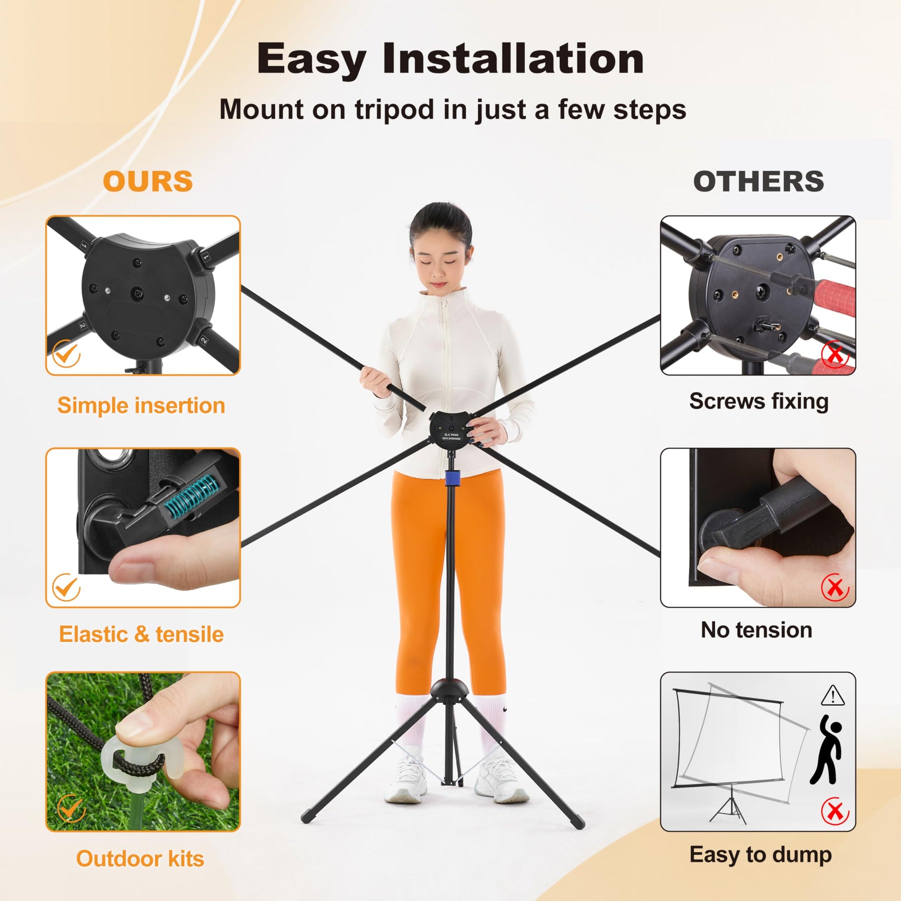 Outdoor Projector Screen with Stand 4K 16:9