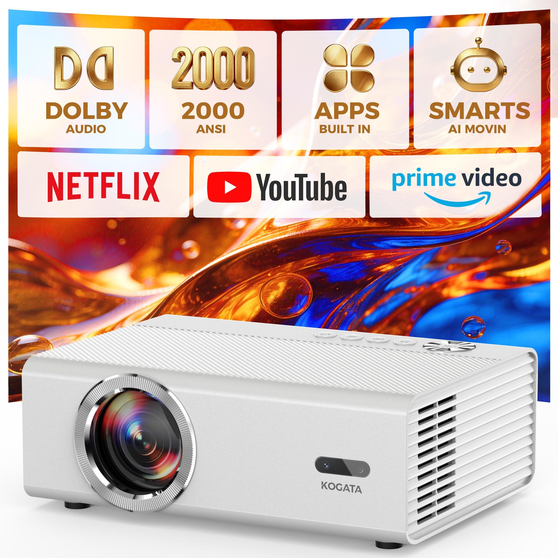 Smart WiFi Bluetooth Projector GC357C Lite
