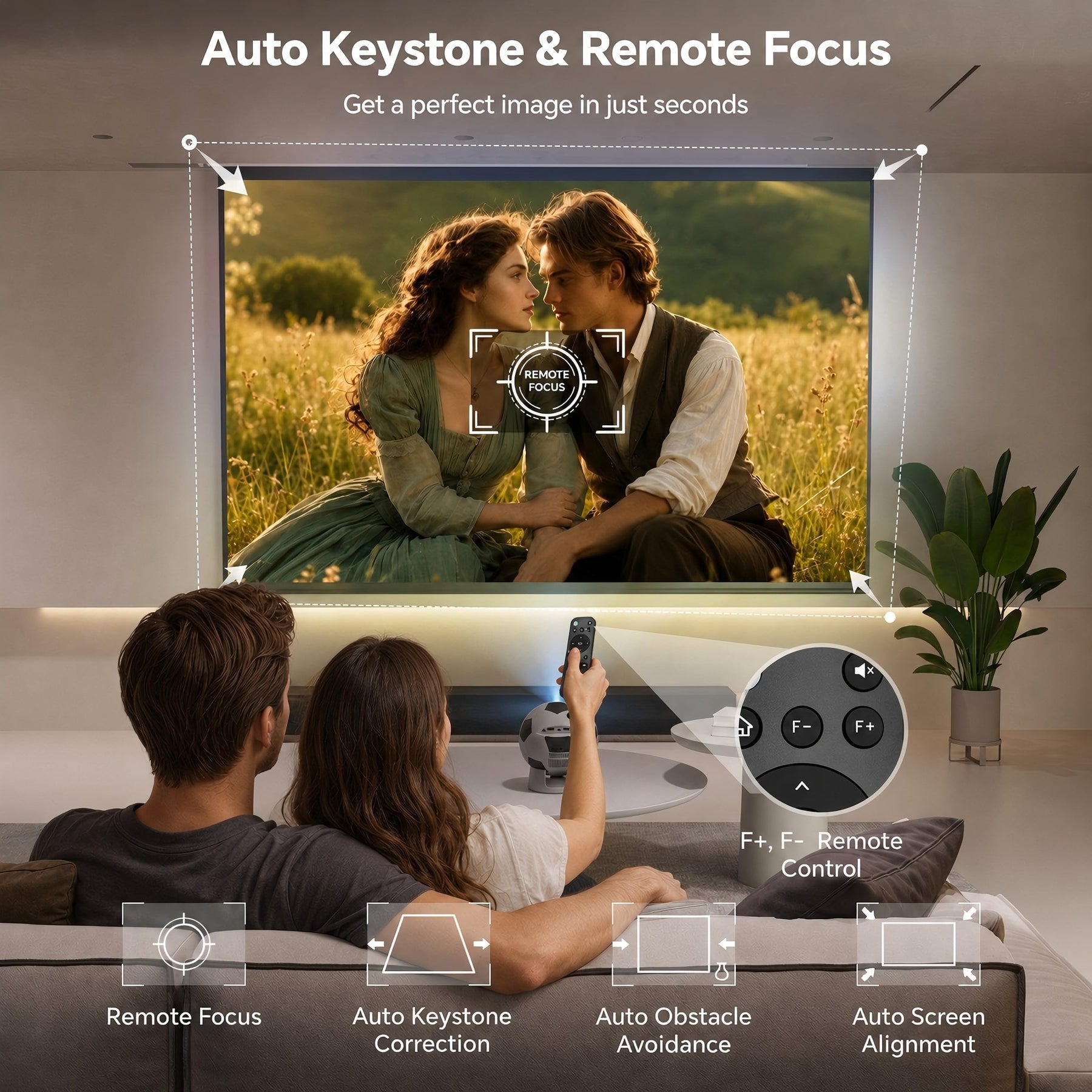 Mini Smart Projector 1080P WiFi Bluetooth