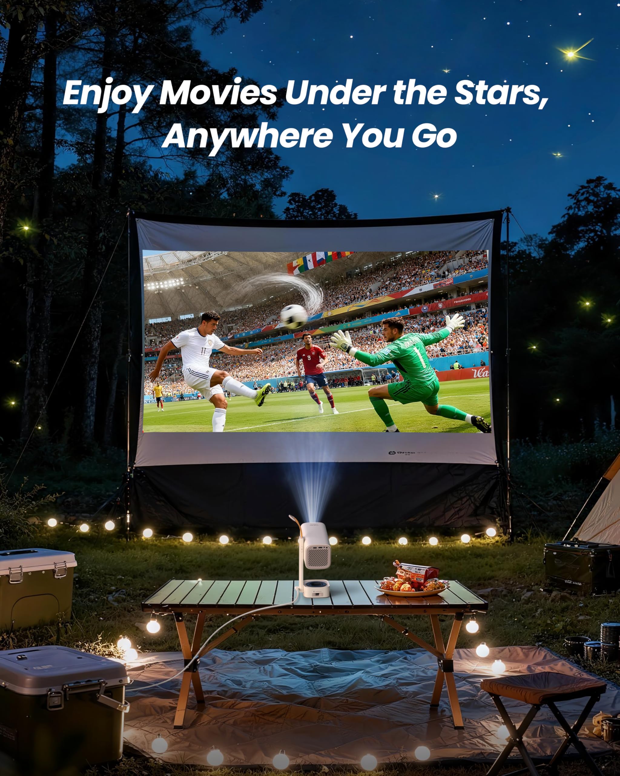 Mini Projector 1080P WiFi Bluetooth HDR10
