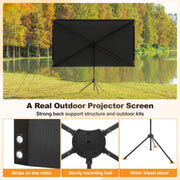 Outdoor Projector Screen with Stand 4K 16:9